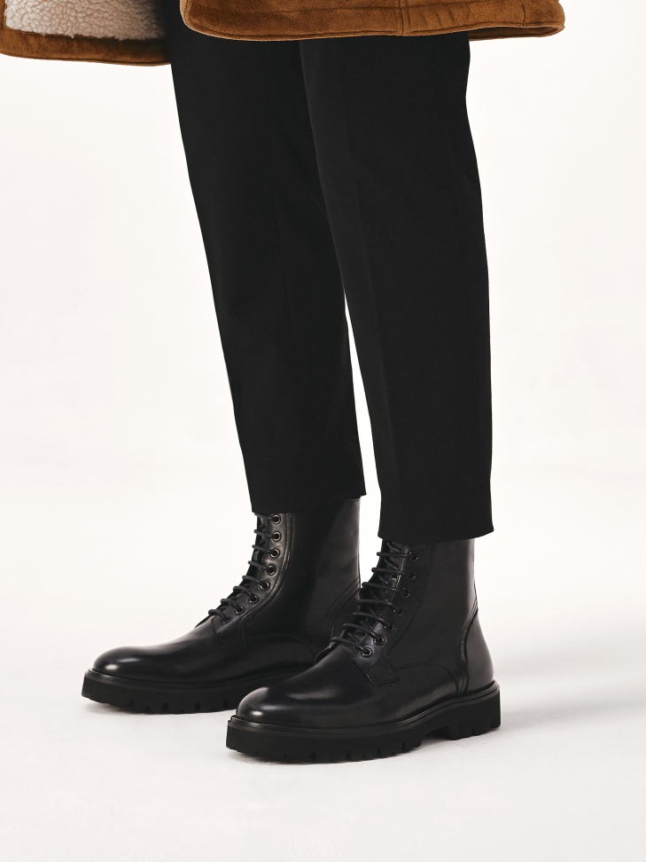 Uniwersalne męskie trzewiki z wysoką cholewką