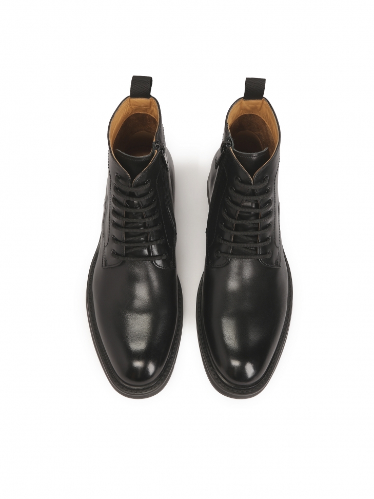 Klasyczne czarne trzewiki z gładkiej skóry