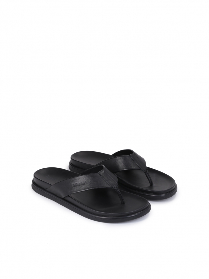 Skórzane męskie japonki na podwyższonej podeszwie