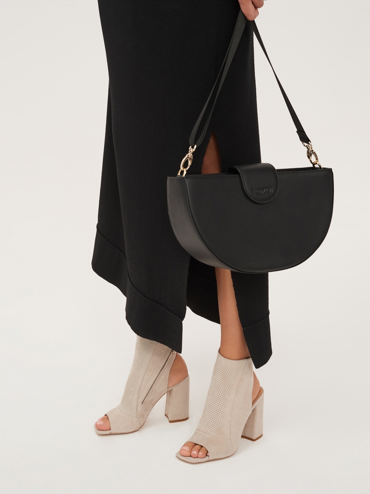 Beżowe botki peep toe damskie