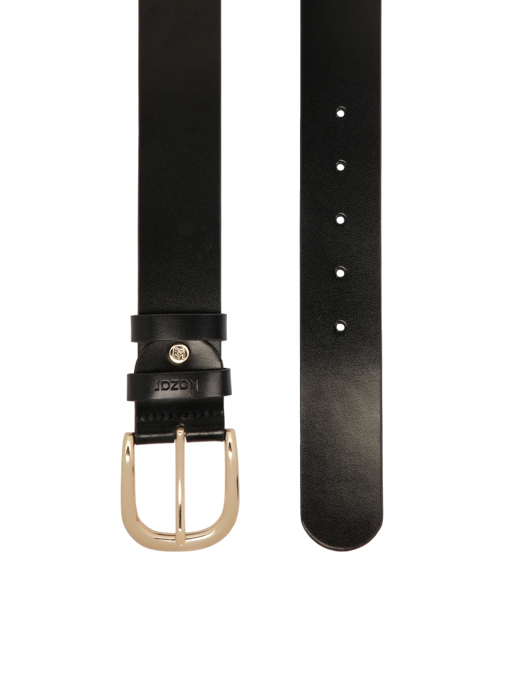 Uniwersalny czarny pasek z gładkiej skóry