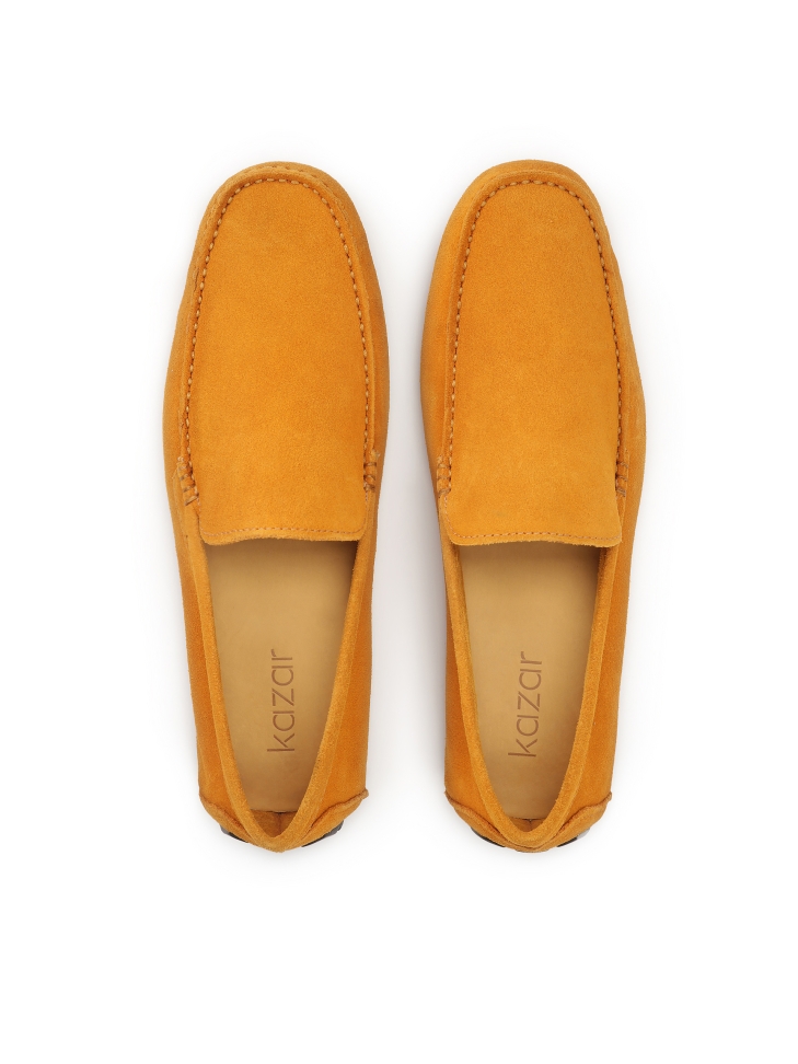 Zamszowe mokasyny męskie typu driving mocs