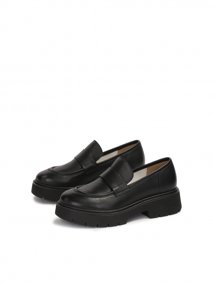 Skórzane półbuty na grubej podeszwie