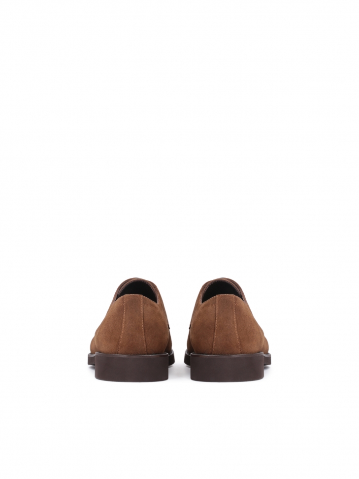 Brązowe półbuty męskie z zamszu