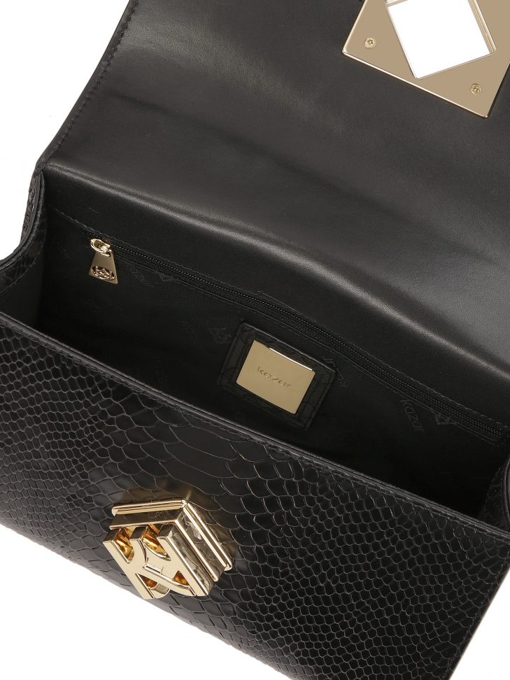 Czarna torebka w egzotyczny wzór