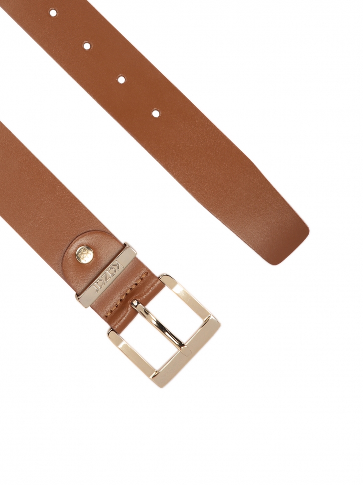 Brązowy pasek z kwadratową sprzączką