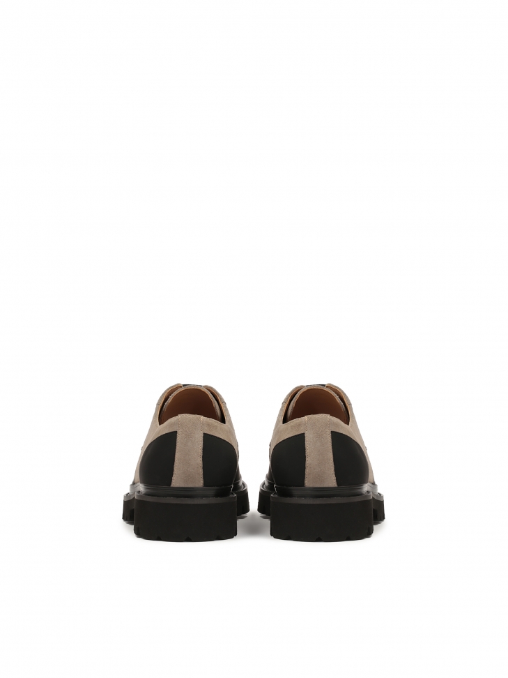 Casualowe beżowo-czarne półbuty męskie