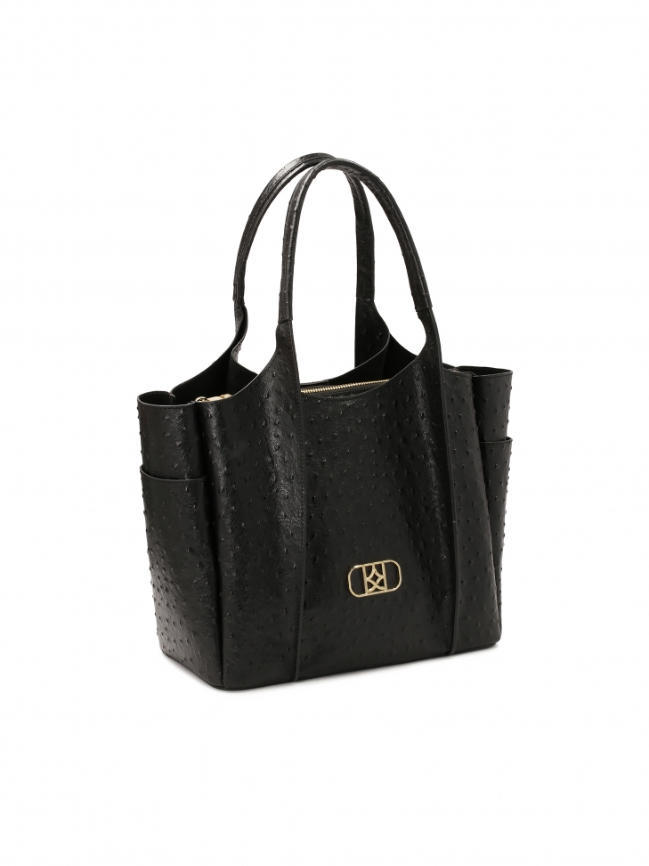 Efektowna torebka na ramię w strusi wzór