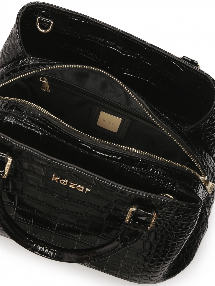 Elegancka sztywna torebka z rączkami