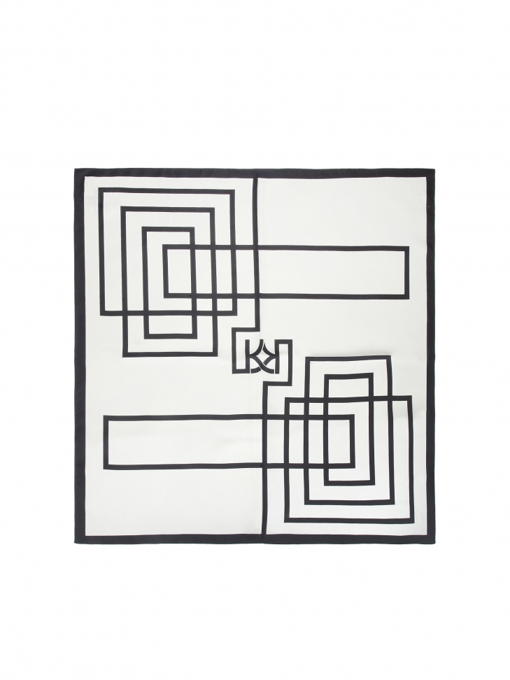 Jedwabna apaszka w geometryczne wzory