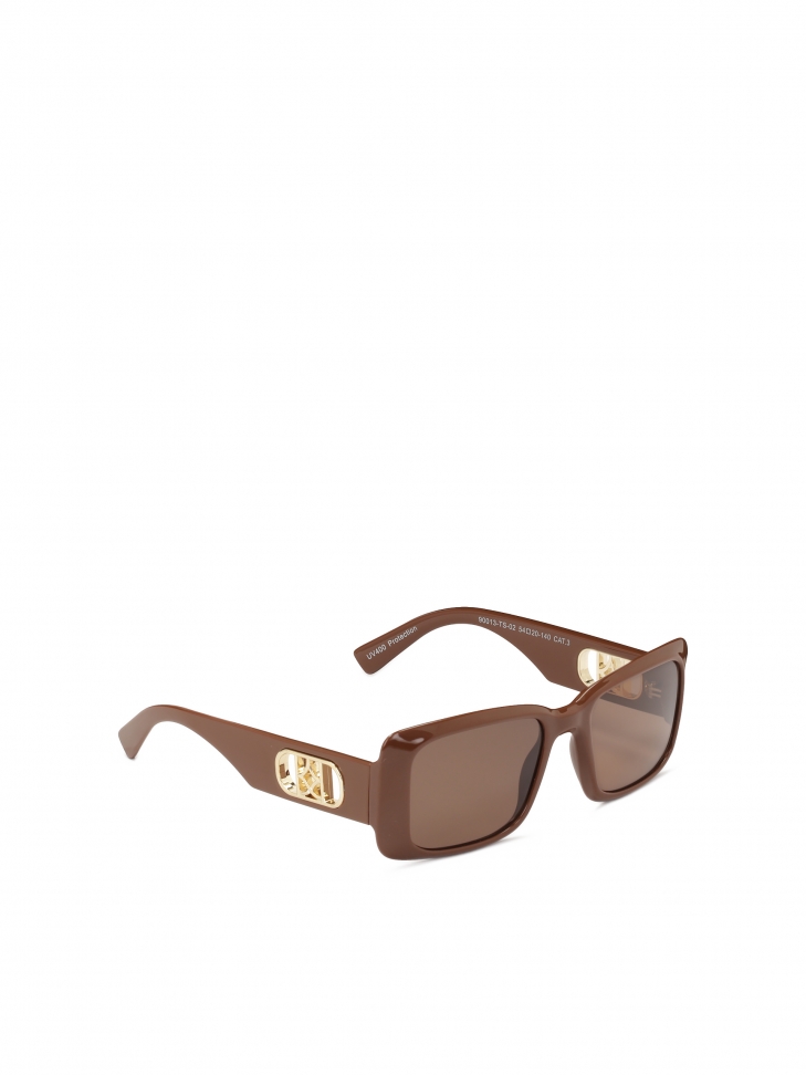 Brązowe podłużne okulary przeciwsłoneczne