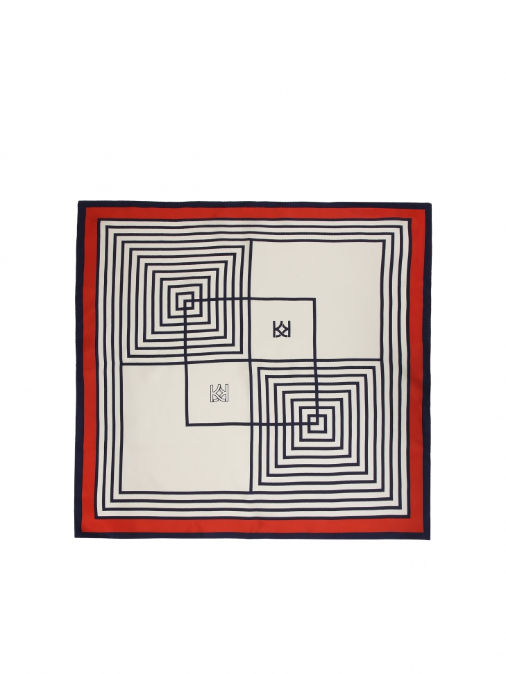 Apaszka z jedwabiu w marynarskim stylu