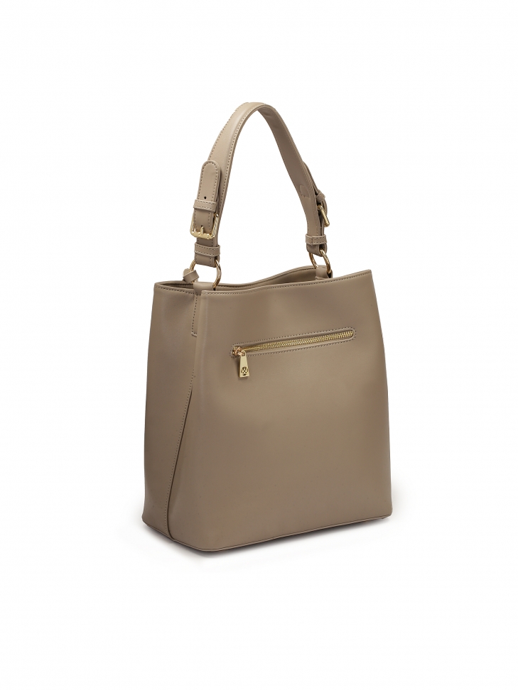 Skórzana torebka w kolorze taupe