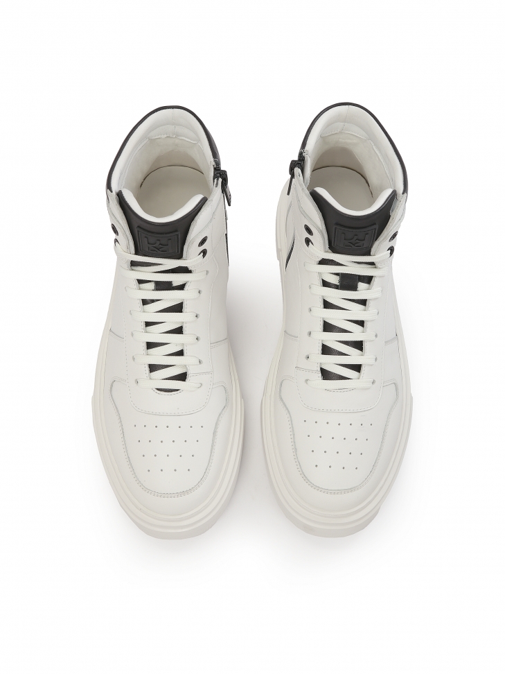 Skórzane męskie sneakersy z cholewką za kostkę