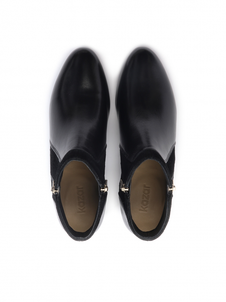 Czarne botki damskie z suwakami na bokach cholewki