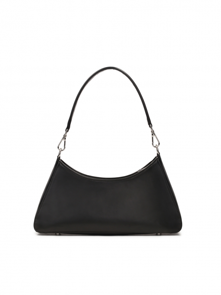 Czarna skórzana torebka typu baguette