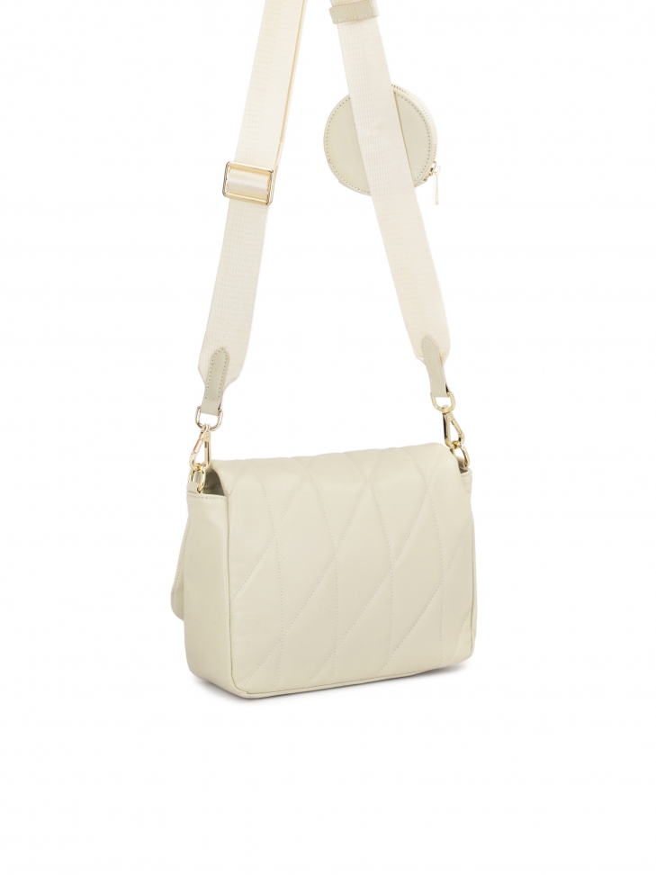 Mała torebka z tekstylnym paskiem i portmonetką