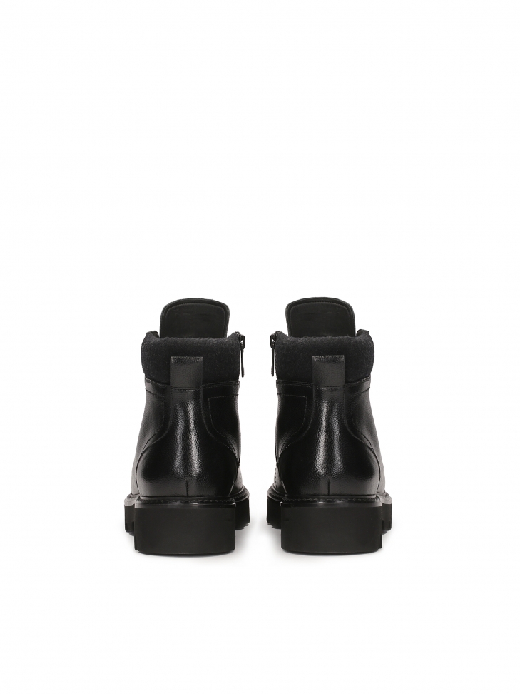 Uniwersalne czarne trzewiki męskie z ociepleniem