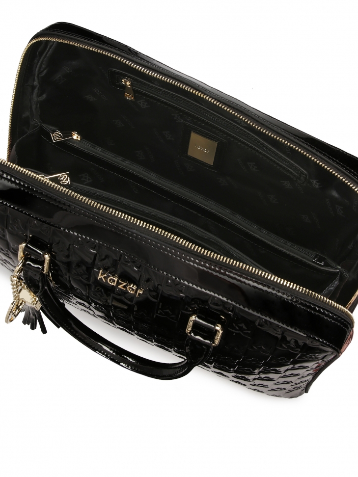 Wizytowa lakierowana torebka typu aktówka