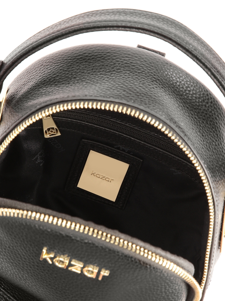 Skórzany czarny plecak 2w1