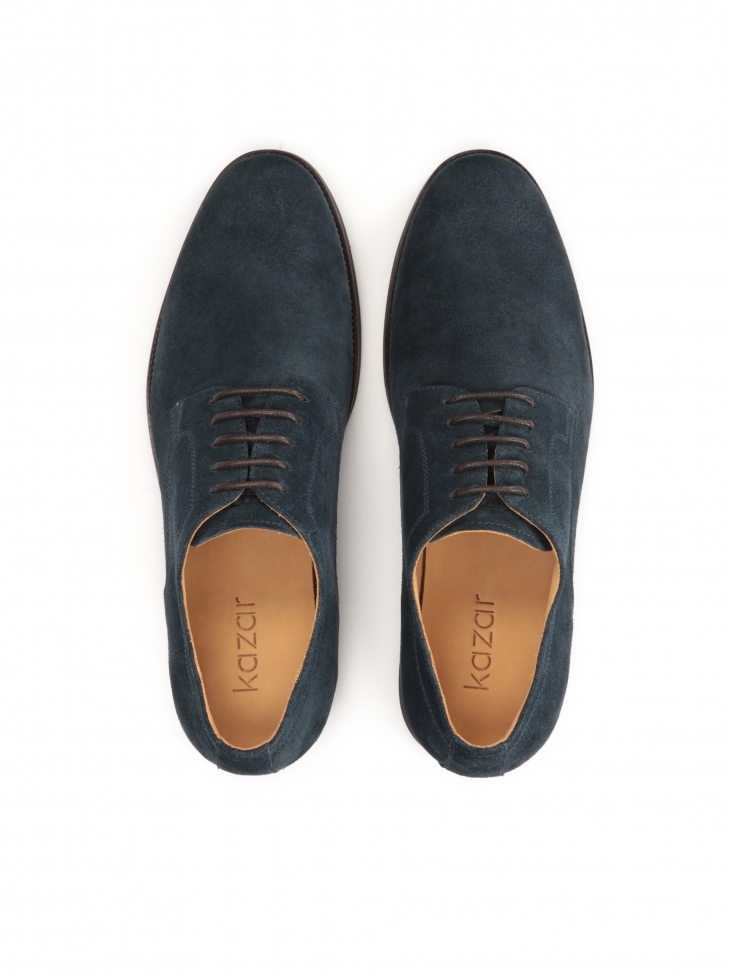 Granatowe półbuty z zamszu w minimalistycznym stylu
