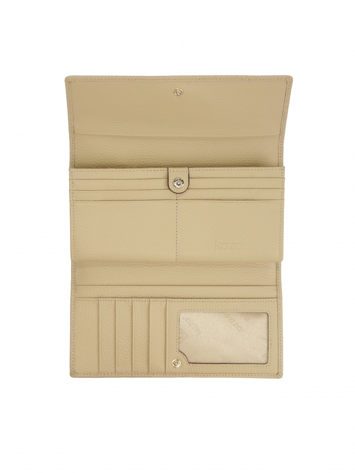 Podłużny pojemny portfel ze skóry