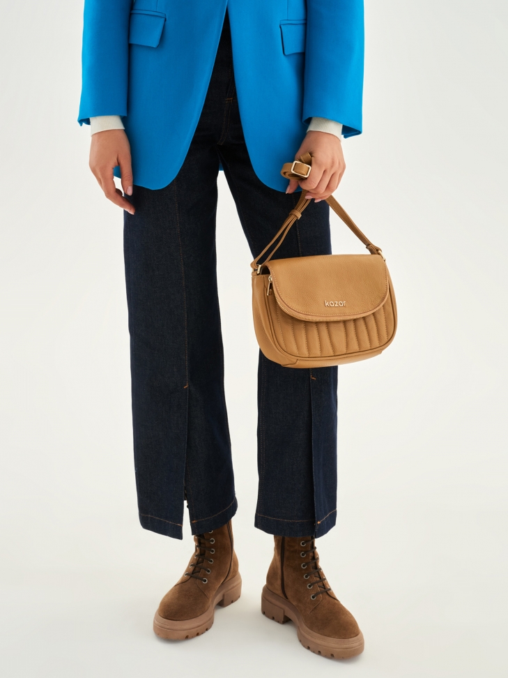 Ciemnobeżowe trzewiki damskie