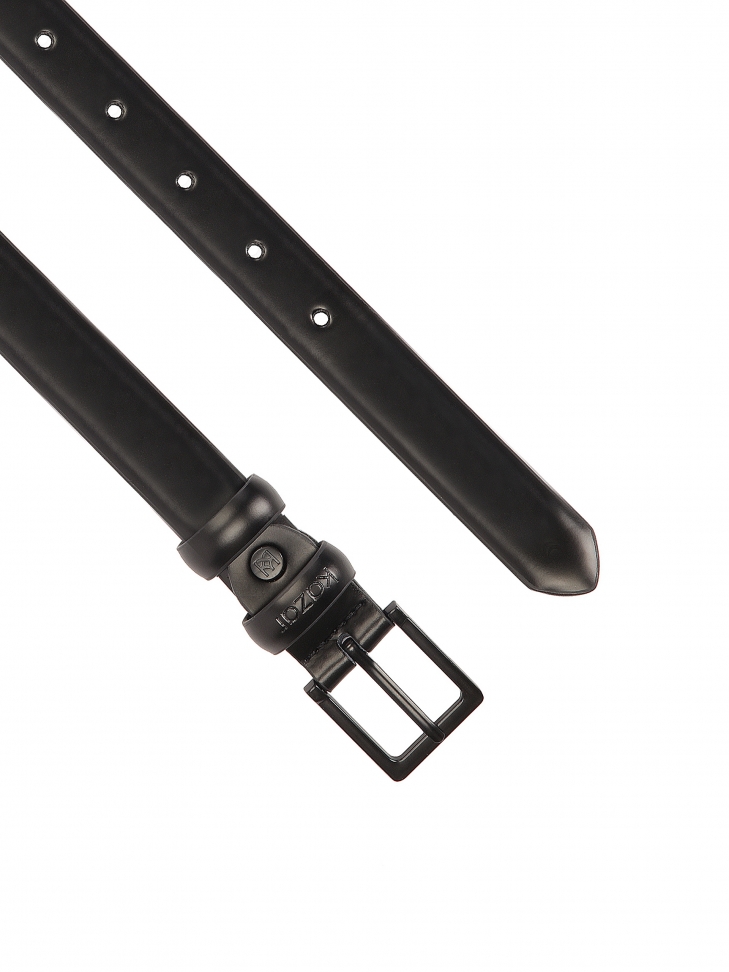 Czarny minimalistyczny pasek skórzany