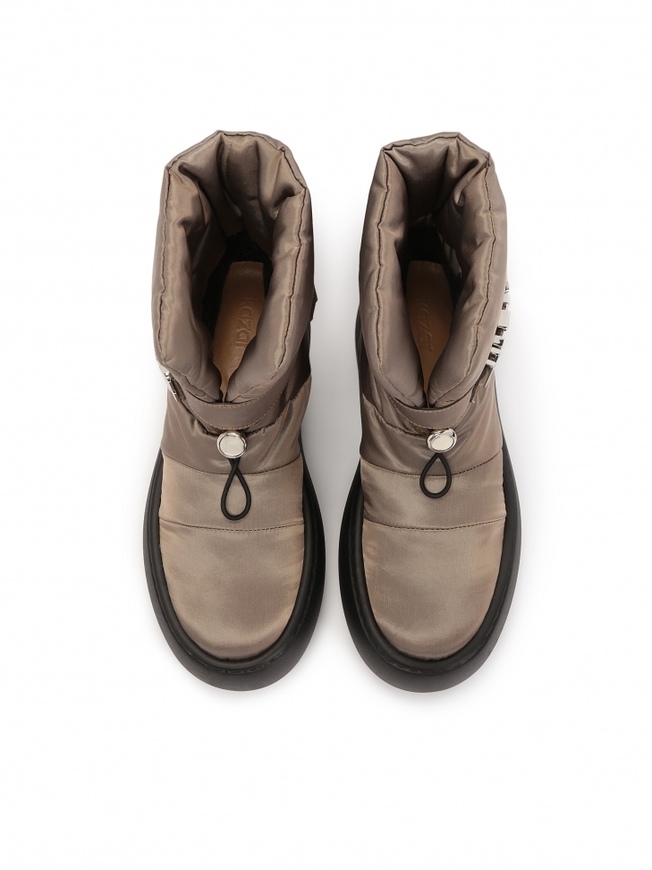 Tekstylne ocieplane śniegowce z metalowym napisem