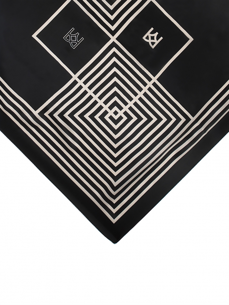 Czarno-beżowa apaszka damska