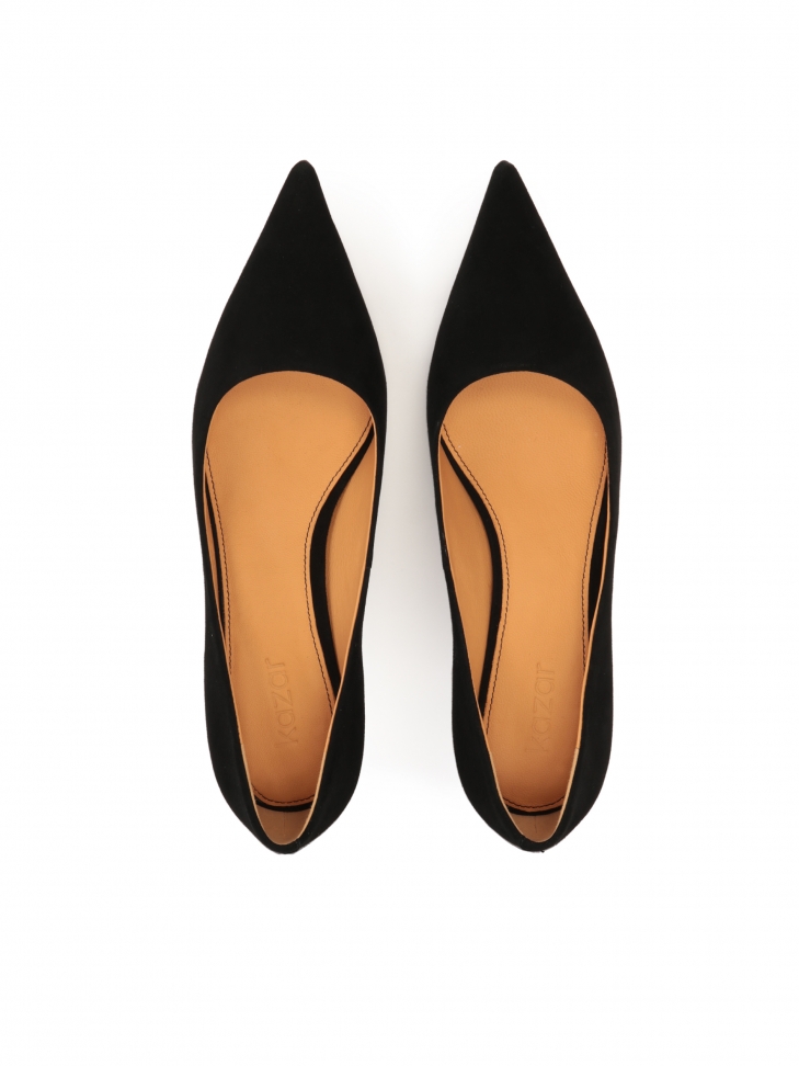 Czarne zamszowe czółenka minimal