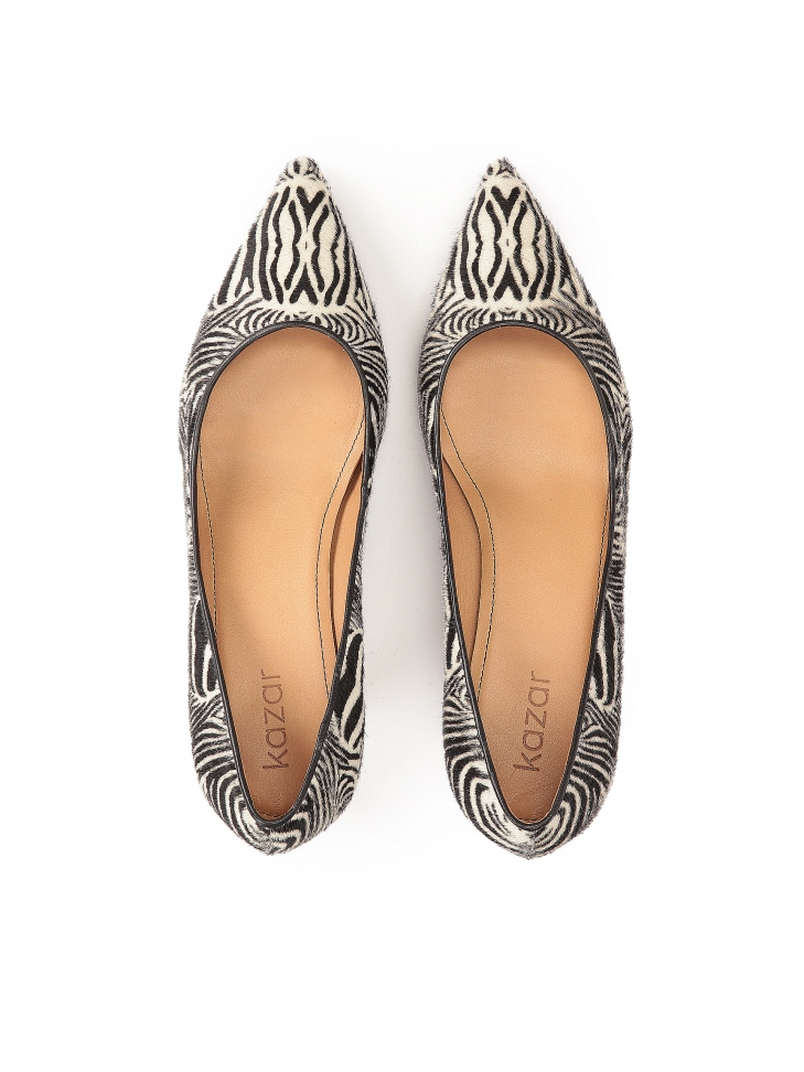 Czarno-białe czółenka we wzór zebry