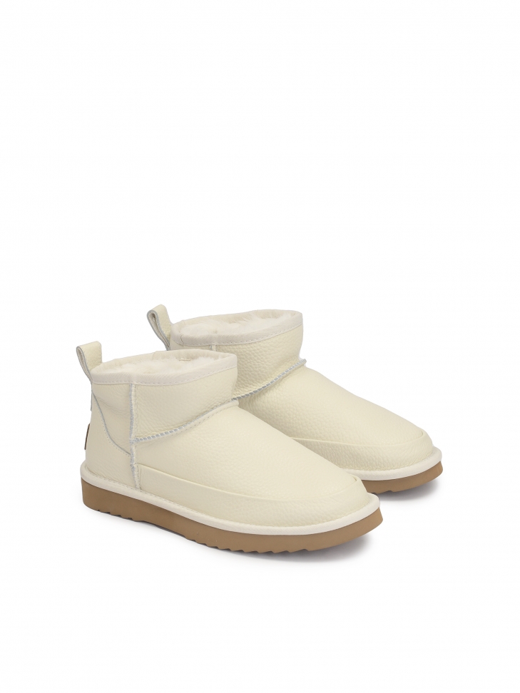 Śniegowce damskie z licowej skóry