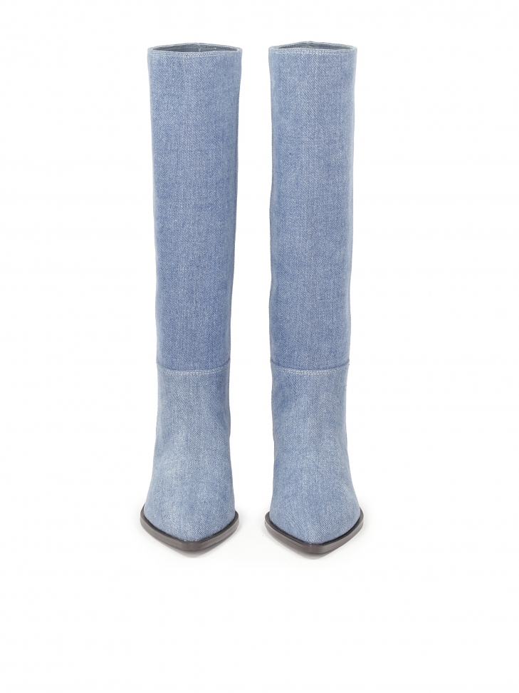 Wsuwane kozaki jeansowe kowbojki