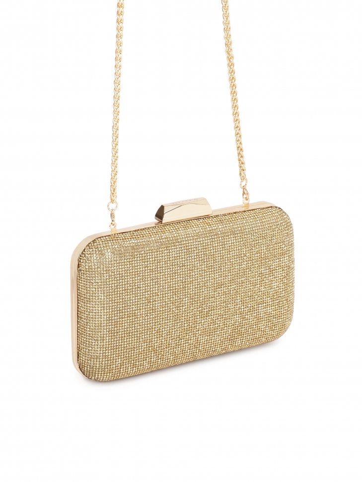 Złota błyszcząca torebka wieczorowa