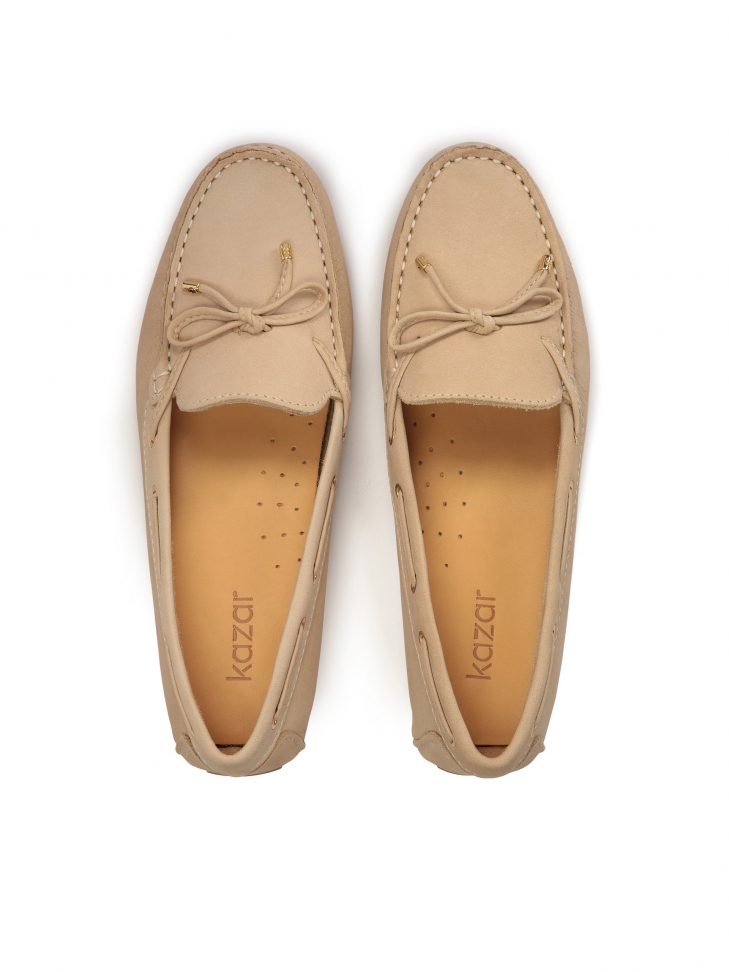 Nubukowe mokasyny damskie