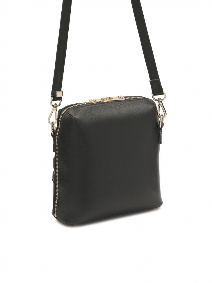Mała czarna torebka z dwubiegunowym zamkiem