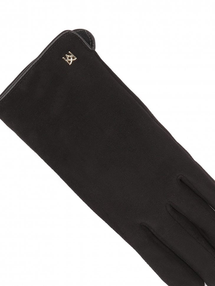 Eleganckie czarne rękawiczki z tkaniny