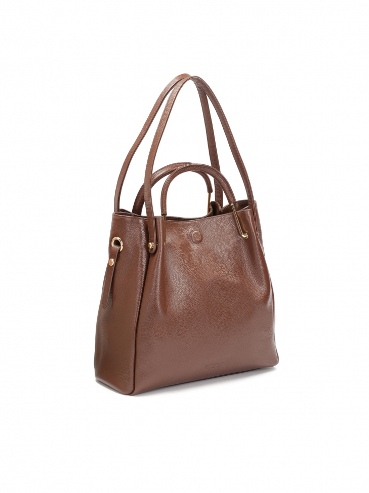 Brązowa torebka z podwójnymi uchwytami