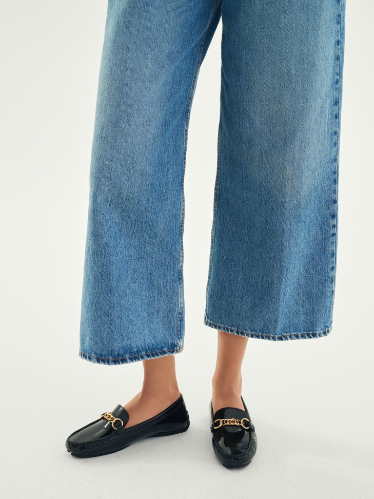 Czarne mokasyny damskie