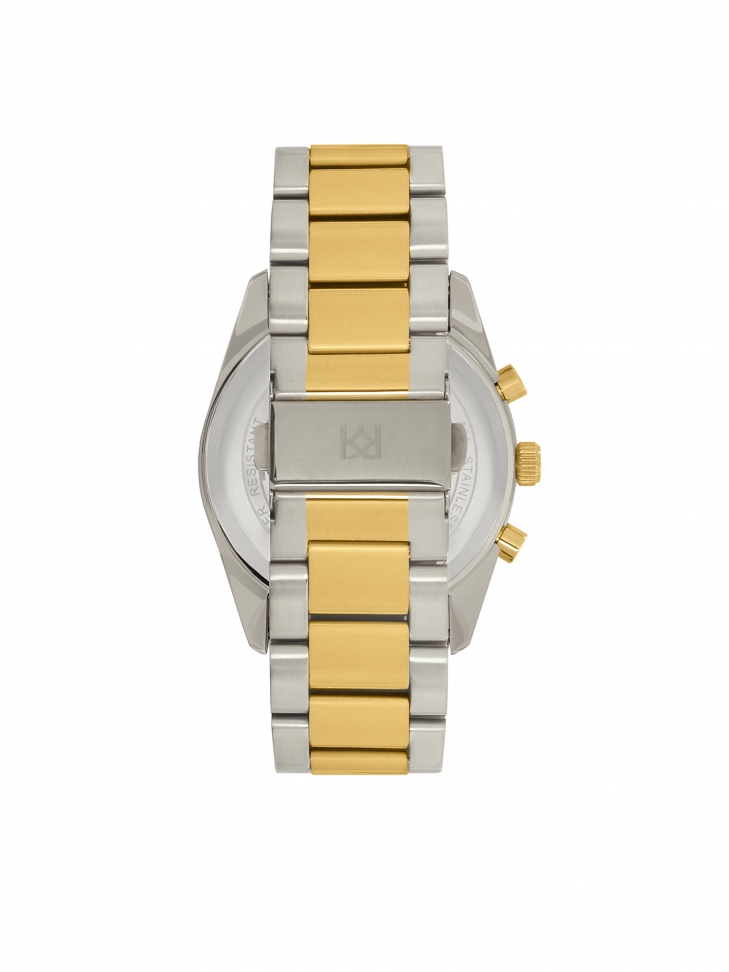 Srebrno-oty zegarek z yształkami