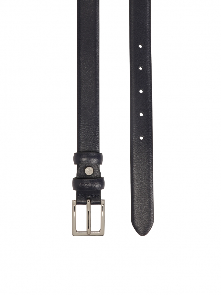 Granatowy wąski pasek skórzany