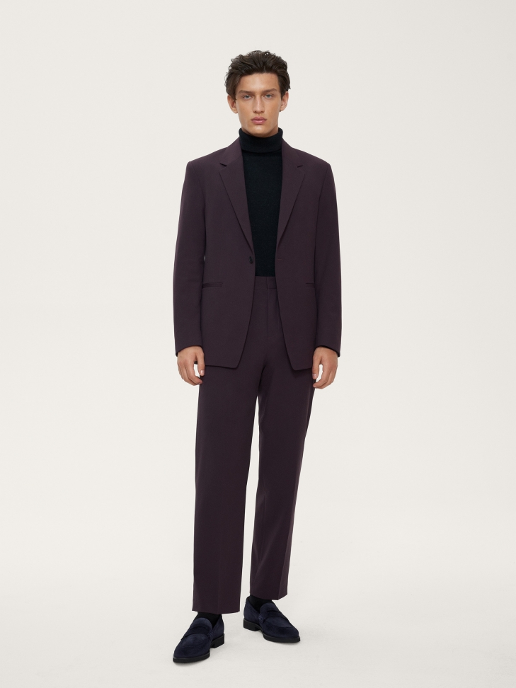 Granatowe loafersy męskie z miękkiego zamszu