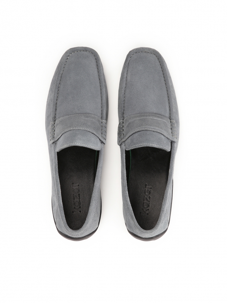 Szare mokasyny z zamszu