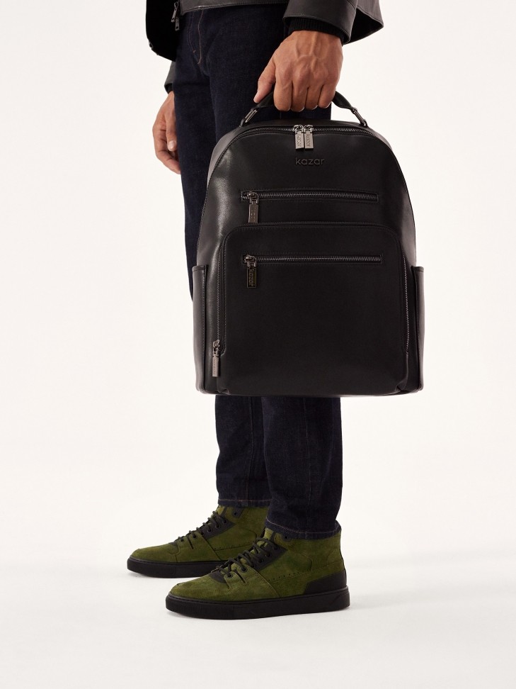 Zielone sneakersy męskie z zamszu