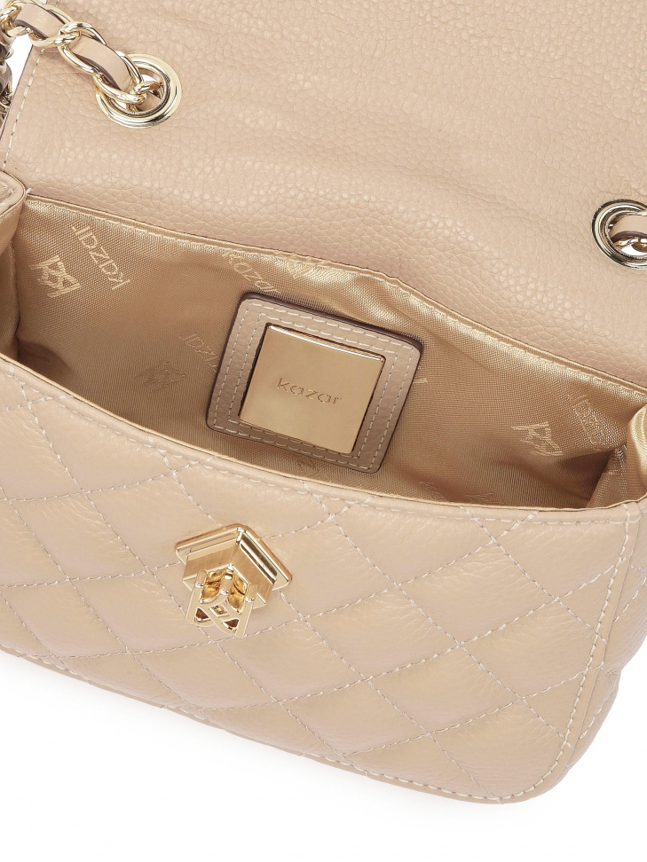 Mała pikowana torebka z naturalnej skóry