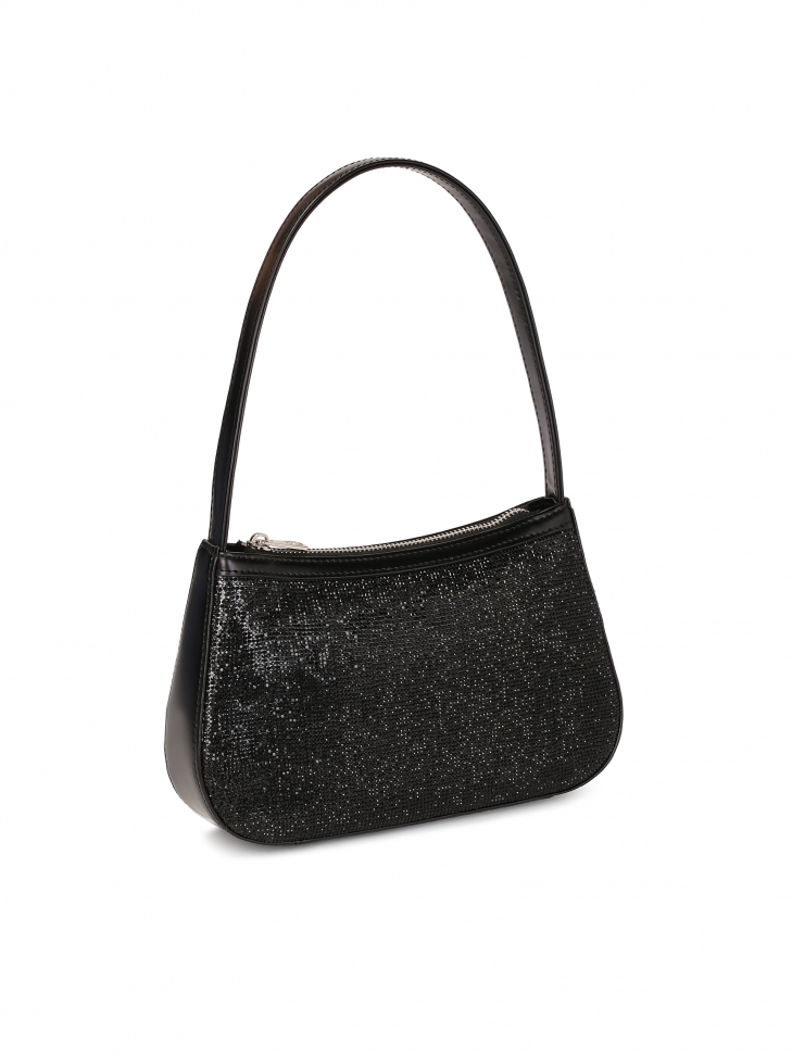 Wieczorowa skórzana torebka z yształkami