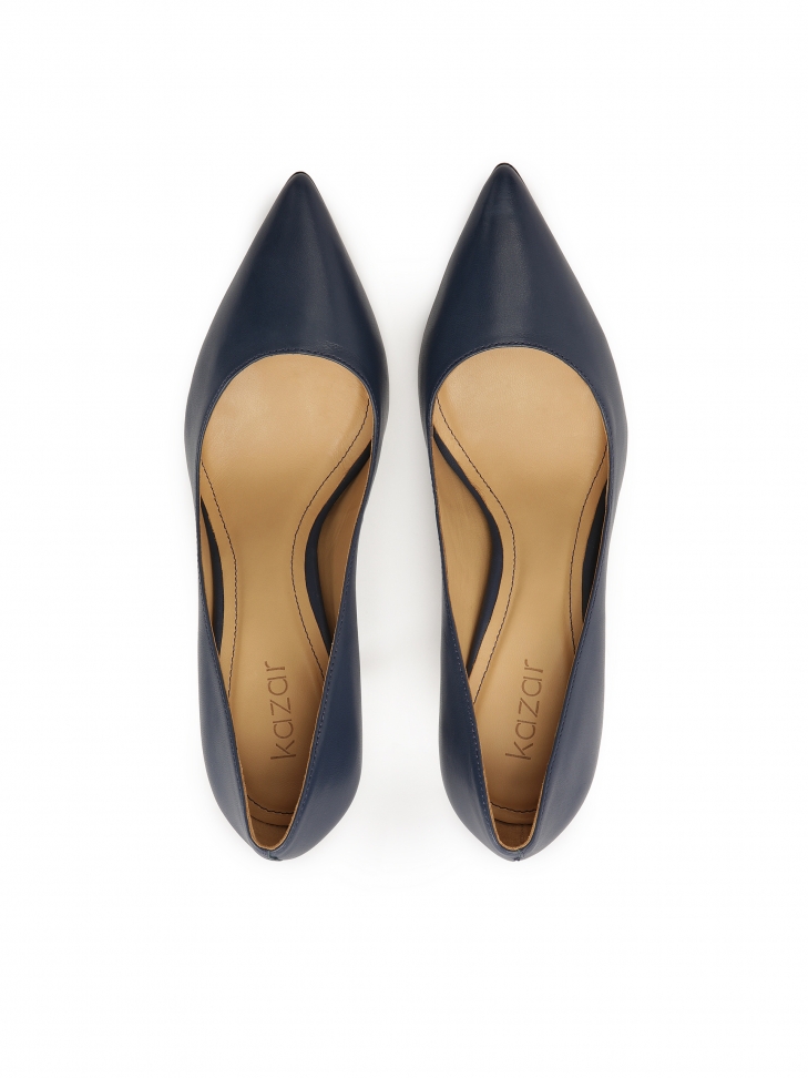 Granatowe czółenka z noskiem w szpic