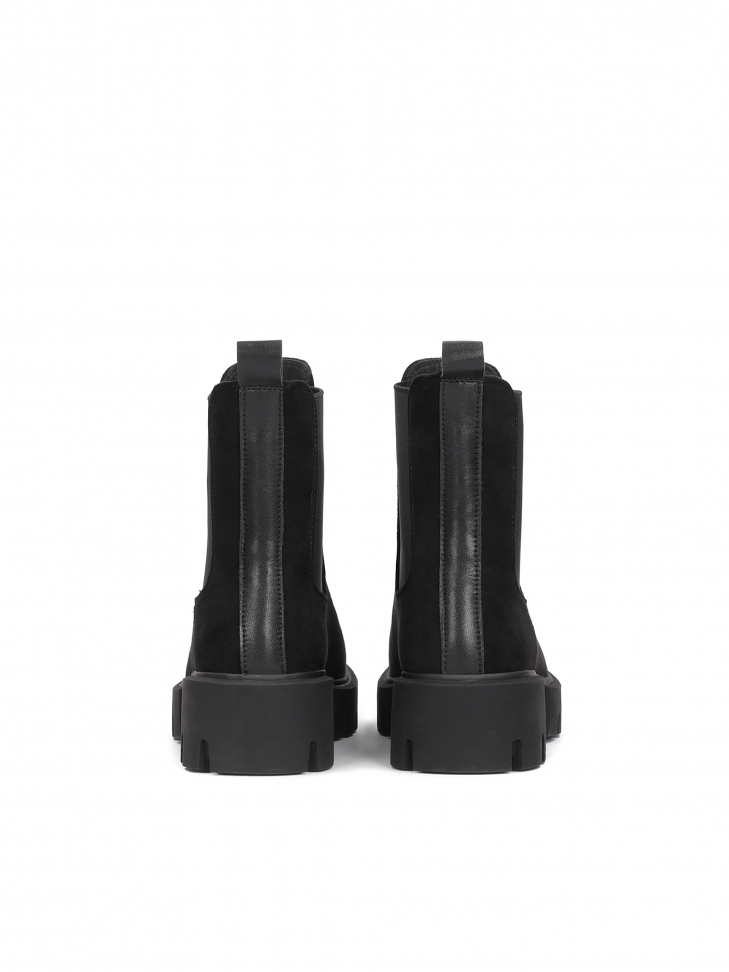 Botki typu chelsea z czarnej tkaniny