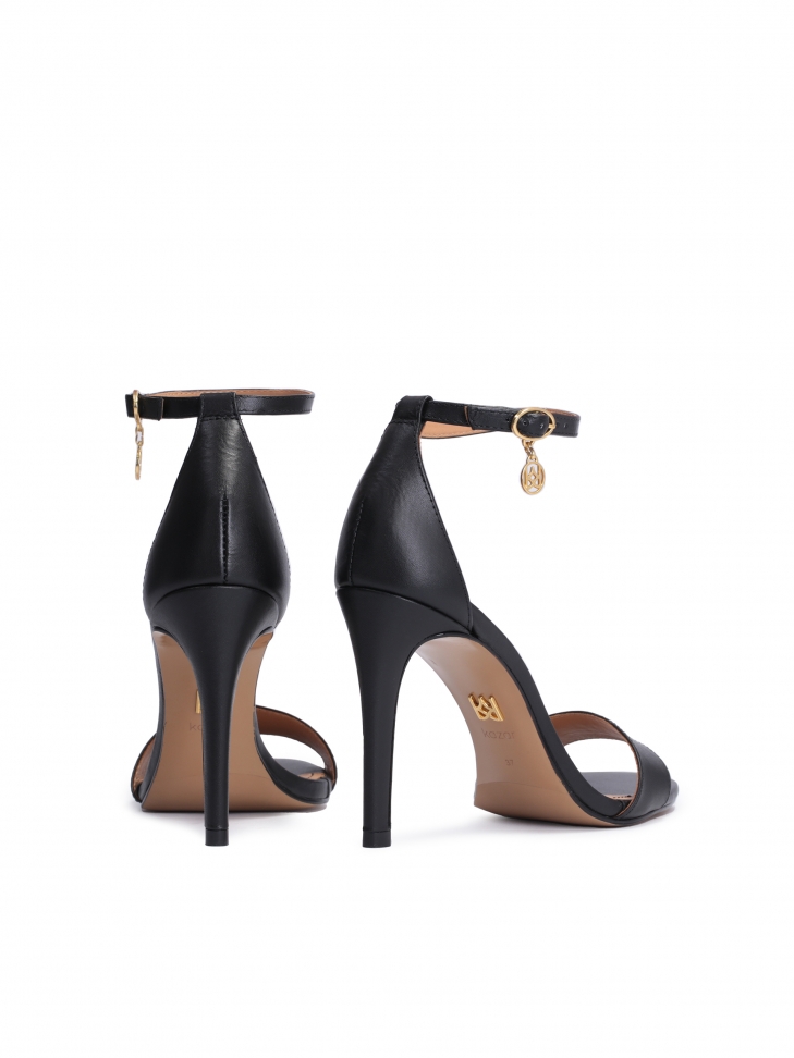 Klasyczne czarne sandały damskie z zaytą piętą